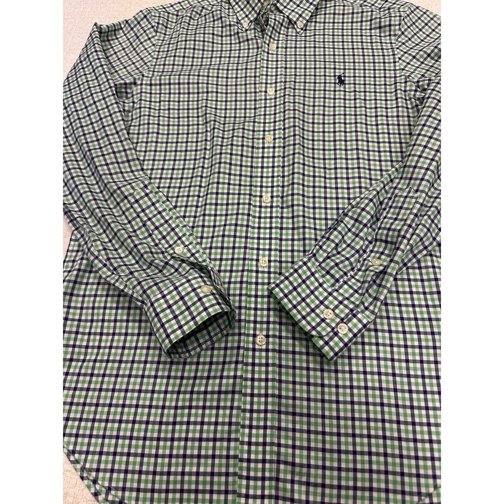 Ralph Lauren Men's Shirt Small Non-Iron Button Down Green Check - Picture 4 of 9